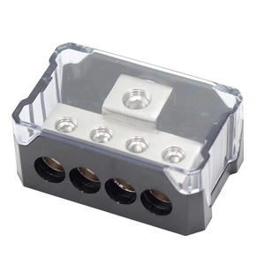 12 Volt Power Distribution Block <strong>Splitter</strong> for Boat Marine Auto-<strong>4</strong> Way <strong>4</strong>/8/10 Gauge <strong>Input</strong>/<strong>Output</strong> 0/<strong>2</strong>/<strong>4</strong> AWG Marine Crimp Terminal - Product Image 1