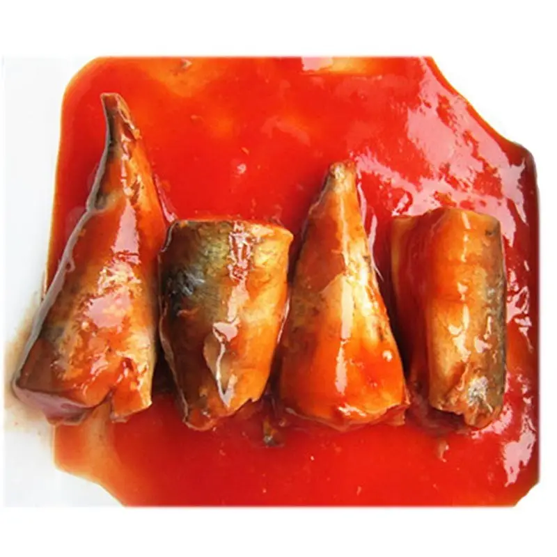 Caballa enlatada fresca deliciosa, 425g, en salsa de tomate con etiqueta privada