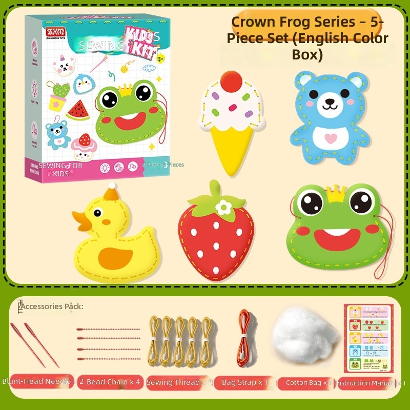 versión en inglés-caja de regalo-juego de 5 piezas-serie rana-bolsa de accesorios