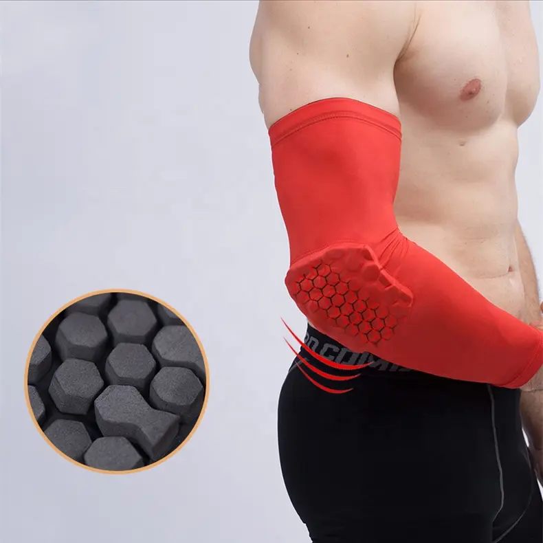 Coderas largas de panal de abeja de protección para brazo de baloncesto, anticolisión, gran oferta