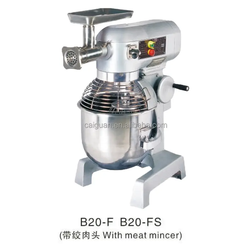 Commercial Stand Mixer 20 Qt Stainless Steel Bowl 1100 W 2 in 1 Electric Food Mixer With Meat Grinder & 3 Speeds