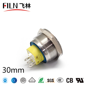 Interruttore a pulsante FLIN 3V-220V Led illuminato 10mm 30mm piccolo interruttore a pulsante a due posizioni - Product Image 5