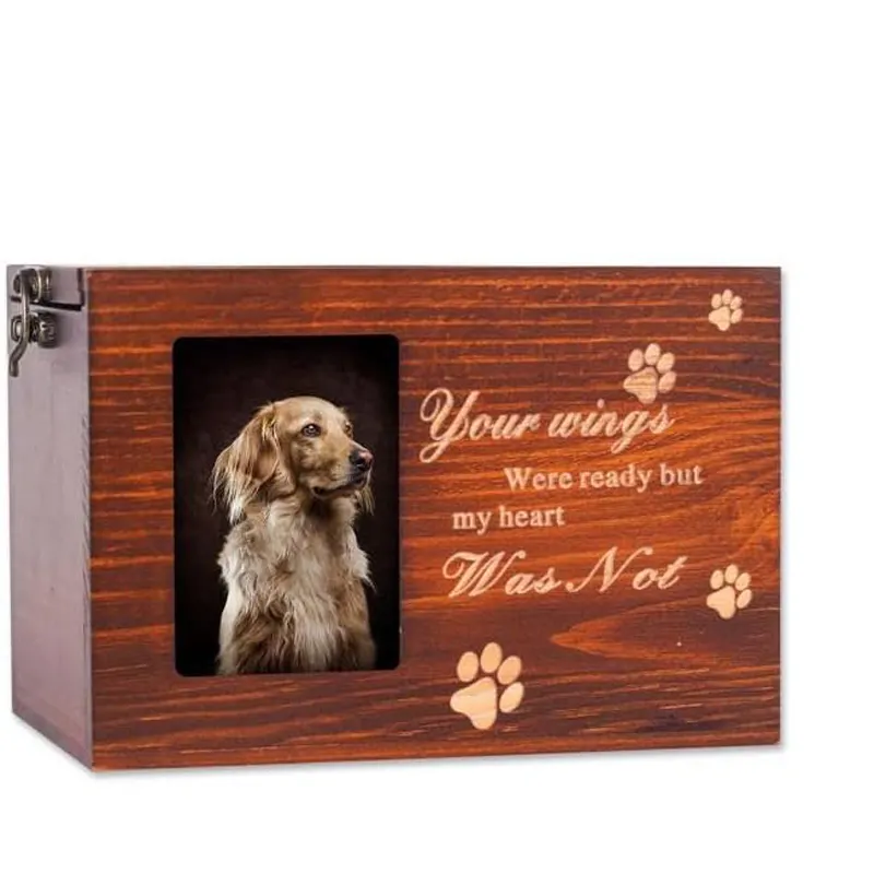SIGH-urnas de animales de madera hechas a mano, caja conmemorativa de cremación para fotos de gatos y perros
