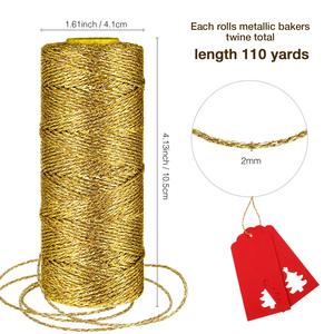 Cuerda de oro de alta calidad, hilo fino brillante para trenzas, rastas, giros, etiquetas de regalo, cuerda metálica para envolver el cabello - Product Image 3