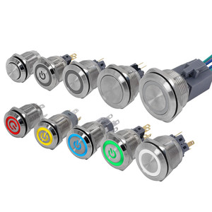 IP65 impermeabile 5V 12V 24V 220V luce a LED con interruttore a pulsante in metallo per motore auto rosso blu interruttore di alimentazione - Product Image 4