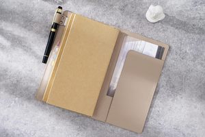 批发A6迷你规划师可定制织物封面皮革日记本和笔记本，带填充纸促销笔记本 - Product Image 4