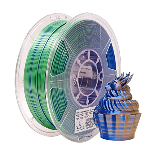 Seda tri-color pla-azul naranja verde