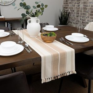 Bảng <span class=keywords><strong>Runner</strong></span> dệt bông màu be trang trại mộc mạc bảng <span class=keywords><strong>RUNNER</strong></span> cho nhà bếp hiện đại - Product Image 2