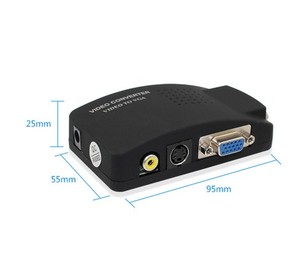 VGA a RCA adaptador de AV compuesto S-Video a VGA convertidor PC a TV interruptor de vídeo de caja para HDTV monitores ordenador portátil, PC de escritorio