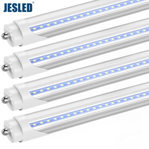 JESLED T8 T10 T12 หลอดไฟ LED 8ft 45W FA8 หลอดไฟพินเดี่ยว 5000K 5000 Lumens ฝาครอบแบบใส Dual-Ended Power ETL ที่ได้รับการจดทะเบียน - Product Image 1