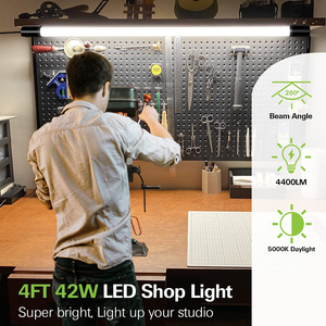 <strong>LED</strong> Fixture Linkable Shop Lights <strong>T8</strong> <strong>Led</strong> Tube Light Workshop Garage Warehouse Flushmount Ceiling <strong>Led</strong> Shop Light <strong>4</strong> <strong>ft</strong> - Product Image 4
