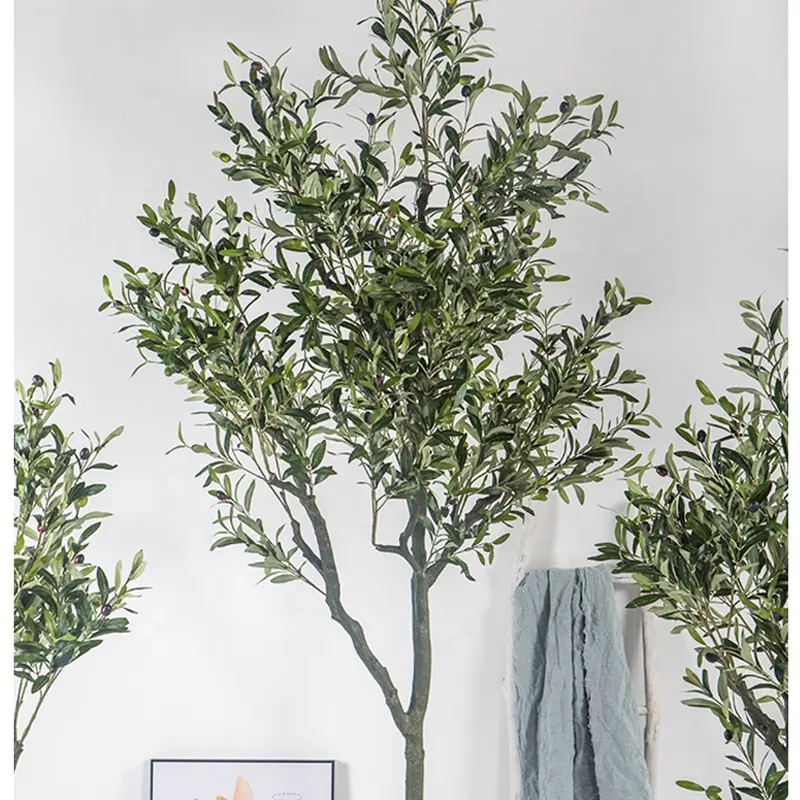 Большой Реалистичный искусственный деревянный ствол из искусственных листьев оливковое дерево для украшения помещений
