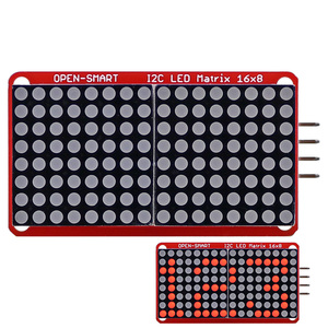 OPEN-SMART 0.8 "pollici 16x8 I2C LED modulo Display a matrice di punti rosso LED per Arduino