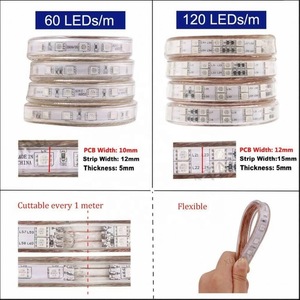505050rgb 220V flessibile striscia di luce LED 60/120LED 100m IP65 per esterni striscia di luce intelligente RGB regolatore di temperatura di colore - Product Image 4