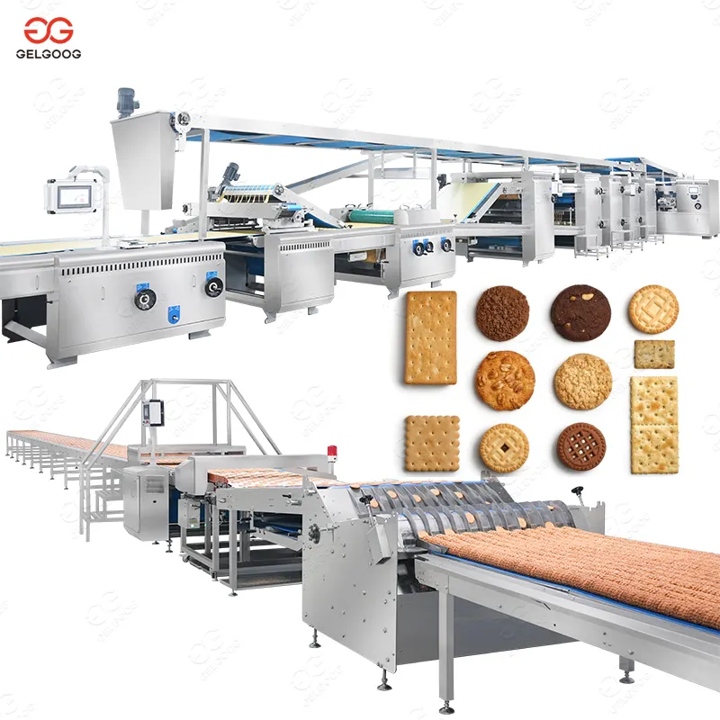 Automatic Flat Rusk Biscuit Making Machine Sesame Vegetable Biscuit Production And Packaging Line