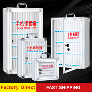 Tùy chỉnh trong suốt có thể khóa điện thoại di động lưu trữ hộp nhôm 12/24/36 di động vị trí với xử lý và tường khóa - Product Image 3