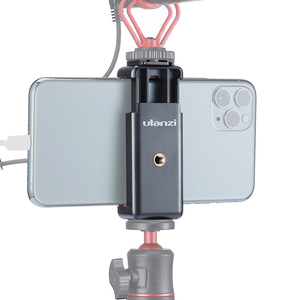 ULANZI ST-07 Vlog Phone Tripod <strong>Mount</strong> w Cold Shoe <strong>Mount</strong> <strong>1</strong>/4'' Screw, Plastic Phone Holder Clamp Adapter for Microphone