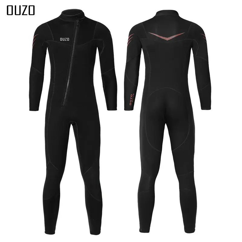 Mute da uomo in Neoprene da 3mm One Piece manica lunga coppia Surf Dive Wear felpa con cappuccio Zip posteriore Surf Scuba Diving Suit