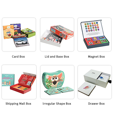 forme de boîte de cartes personnalisées