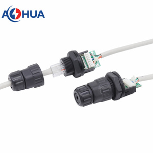 Rj45 רשת נתונים מחבר כבל 8p8c cat6 חוט הרכבה סוג ip68 עמיד למים מחבר