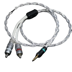 信号線ワイヤーYIVO XSSH DIY OEM 4コアOFC銅メッキシルバーイヤフォンプラグHIFIオーディオサウンド & コントロールパワーRCAケーブル - Product Image 1