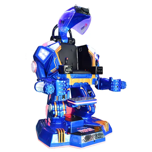 I bambini del centro commerciale cavalcano il modello di combattimento di sostegno del Robot di guida a batteria