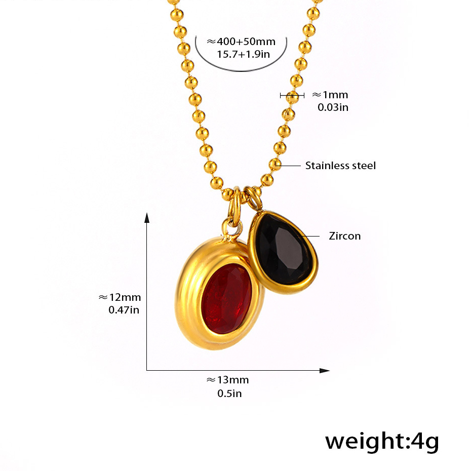 Two Pendants - Gold/Red/Black