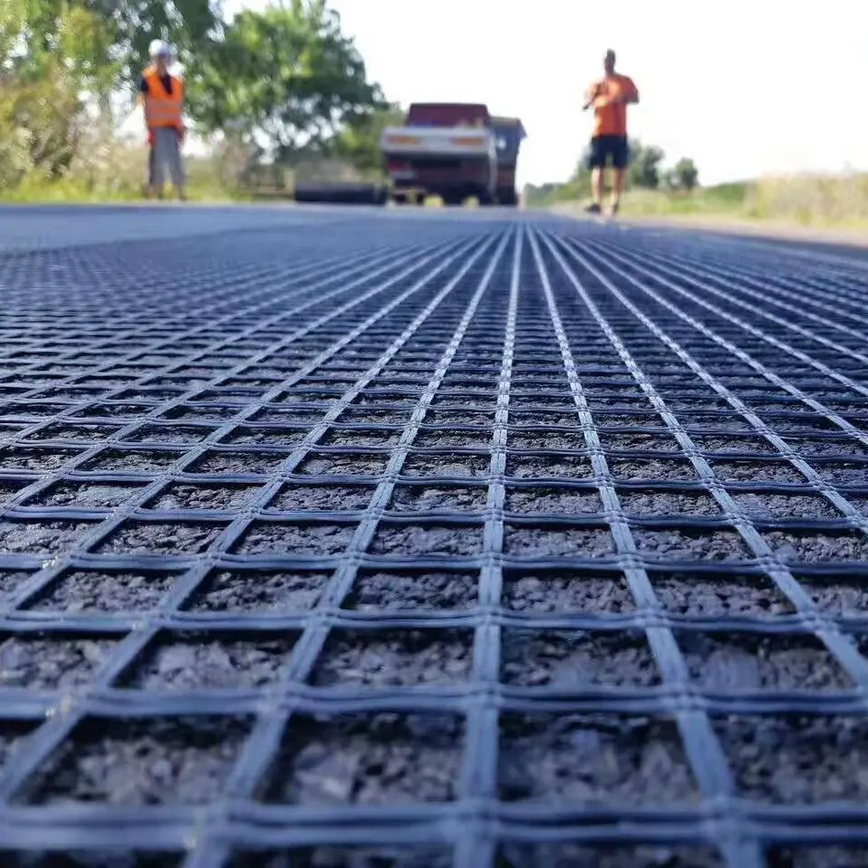 Bitumencoating Wegbestrating Materiaal Glasvezel Geogrid