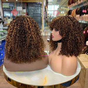 Bob Perücken Peruanisches Haar, Pixie Echthaar Perücken, SDD 14 Zoll Maschine hergestellt Keine Spitze Fransen Bob Echthaar Perücke - Product Image 5