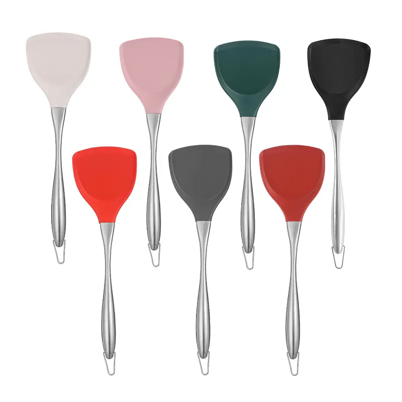High-Temperature Resistant Silicone Spatula Set Stainless Steel Handle Non-Stick Pot Special Kitchenware