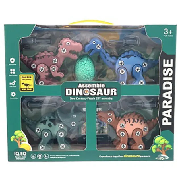 Figurine di animali giocattoli smontaggio dinosauro Set di 4 pezzi giocattoli modello dinosauro