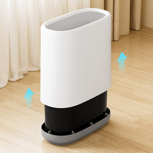 Cubo de basura de plástico de almacenamiento simple, cubo de basura de uso de escenario múltiple de doble capa, cubos de basura para el hogar - Product Image 2