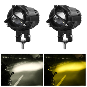 1pair M1 M2 M3 Dual Color Yellow White LED Spot <strong>Light</strong> Tri-model Motorcycle Headlight Hi/Lo Fog Lamp Head <strong>Light</strong> Motorcycle - Product Image 2
