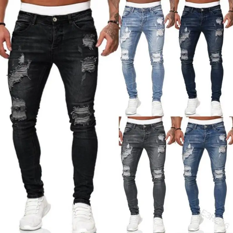 Pantalones vaqueros personalizables para hombre, jeans ajustados elásticos, a la moda, 2022