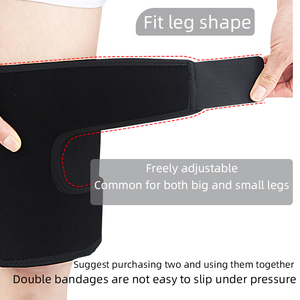 Manga de compresión de pierna superior ajustable para cuádruple y soporte de isquiotibiales Envoltura de compresión de neopreno Manga de soporte de muslo - Product Image 5