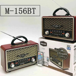 M-156BT taşınabilir Retro Vintage ahşap tarzı şarj edilebilir Multiband kablosuz DSP AM FM SW 3 bant USB TF kart müzik radyo