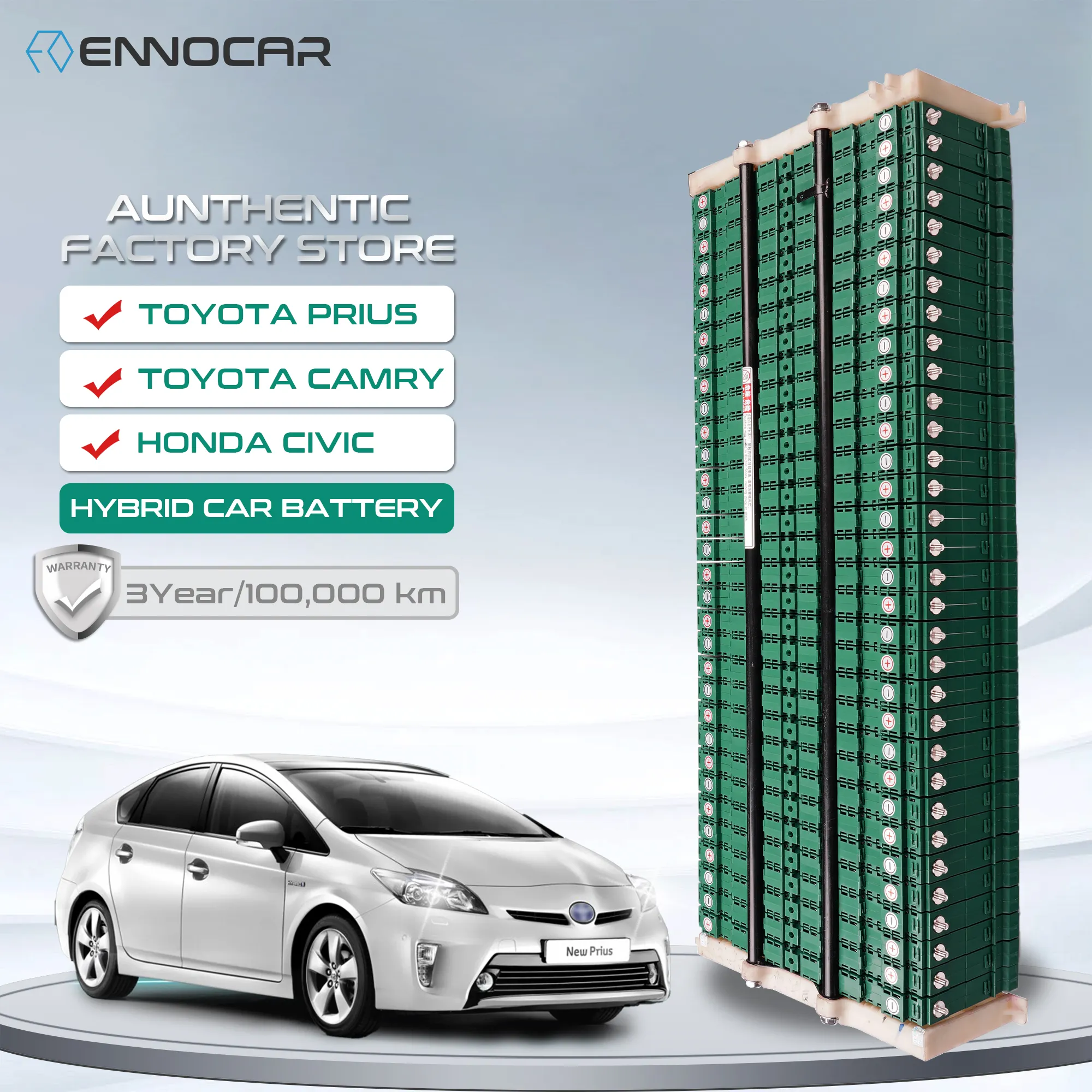EnnoCar ني-م 288V 6.5Ah أسطواني بطارية السيارة الهيدروكربونية لورش كايين S الهجين 2010 2011 2012 2014