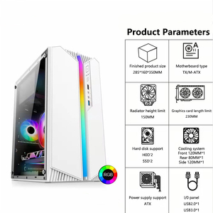 Caja de la computadora de escritorio RGB Barra de luz de lado completo transparente de aluminio personalizado caja de la computadora de juego de la caja de la M-ATX - Product Image 5