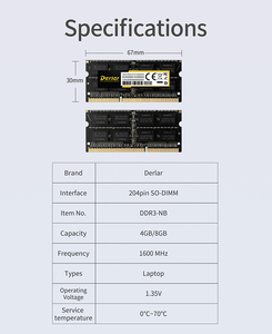 Hochleistungs-DDR 3 RAM benutzerdefiniert 8 GB 4 GB 8 GB 16 GB 1600 MHz Speicher Ddr3 Computer-RAM für Laptop