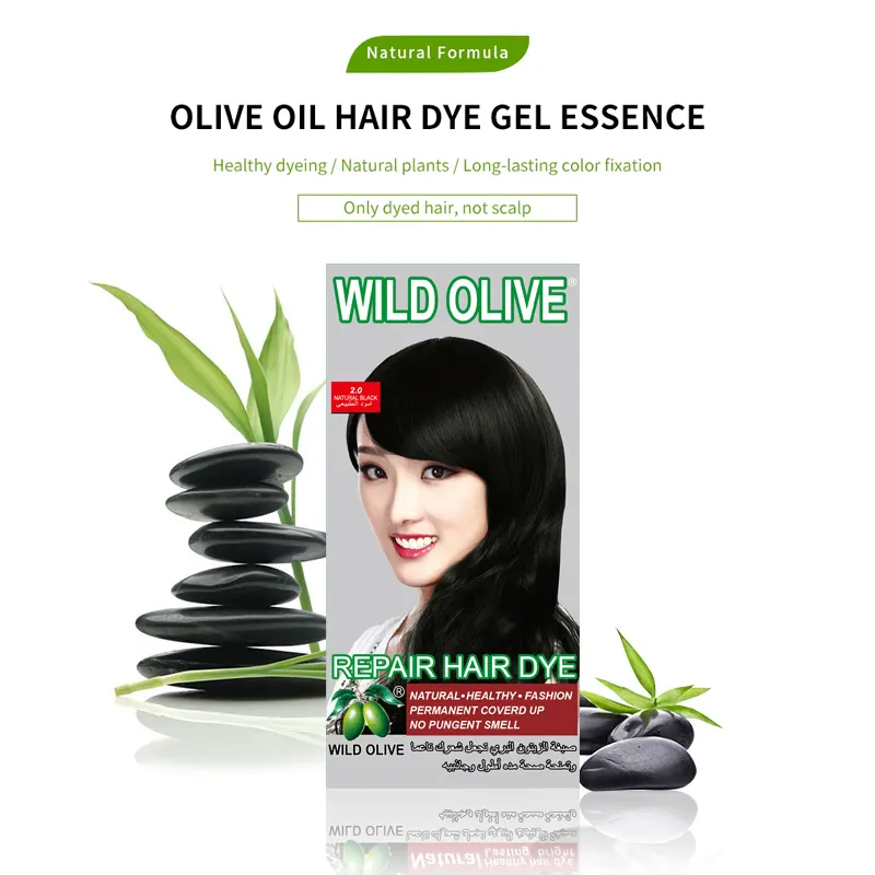 100% permanent couvrant les cheveux colorant naturel organique cheveux couleur crème marque indépendante sauvage olive tache en gros OEM couleur cheveux colorant