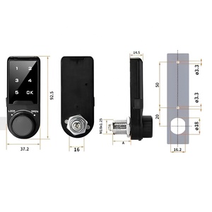 Mini tastiera Touch di sicurezza accesso a Password 5 lucchetto con Password elettronica digitale da 20mm blocco con codice CR2032 in plastica - Product Image 3
