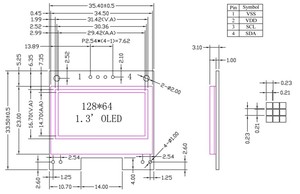 Modulo Display LED LCD a 4pin bianco blu 128*64 I2C 128x64 OLED 1.3 - Product Image 4