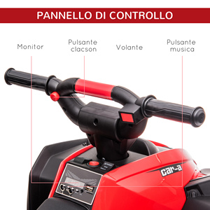 HOMCOM 12V電動クワッドバイク子供用,2スピード,ワイドホイール,サスペンションとLEDヘッドライト付き,年齢3-5歳,赤 - Product Image 6