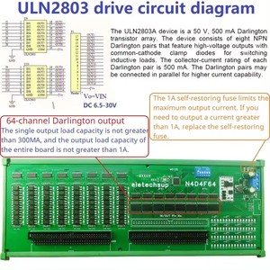 64DI-64DO 12V 24V RS485 Modbus RTU Comunicación aislada Interruptor digital Cantidad NPN Puerto de salida de entrada Placa de expansión PLC IO