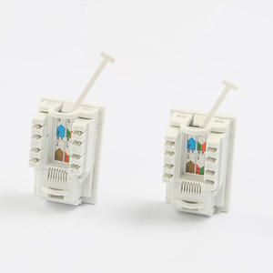 Módulo UTP de comunicación de telecomunicaciones de 25mm x 50mm, tipo de Reino Unido, Cat5e, Cat6, Rj45, conector trapezoidal para conexión de red 8P8C