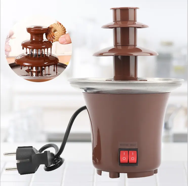 Minimáquina eléctrica de 4 capas para fundido de Chocolate caliente, para el hogar, boda, fiesta de cumpleaños, barata