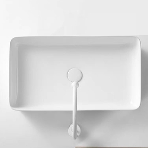 白色陶瓷矩形浴室水槽现代设计酒店洗手盆瓷盆 - Product Image 2