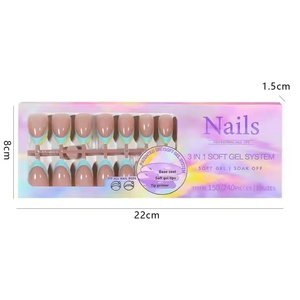 X-Coat 150PCS High Full Cover ABS Material Artificial Finger <strong>Tips</strong> Square French <strong>Tip</strong> Press-on Manicure Nails 5 Colors Long <strong>Tips</strong> - Product Image 5