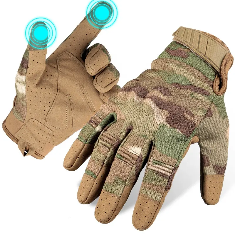 Touchscreen Taktische Handschuhe Kampf Voll finger Multi cam Camouflage Outdoor Radfahren Schießen Paintball Herren handschuhe