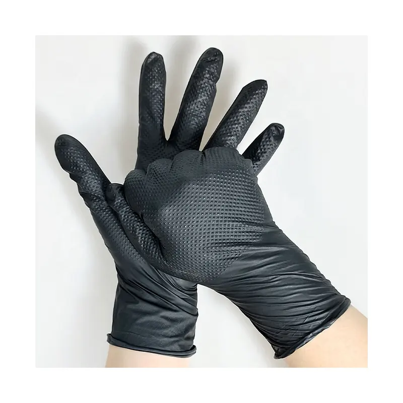 Gusiie Guantes de examen de nitrilo negro Blanco Azul Guantes aisladores desechables de uso multiusos para primeros auxilios e instalaciones